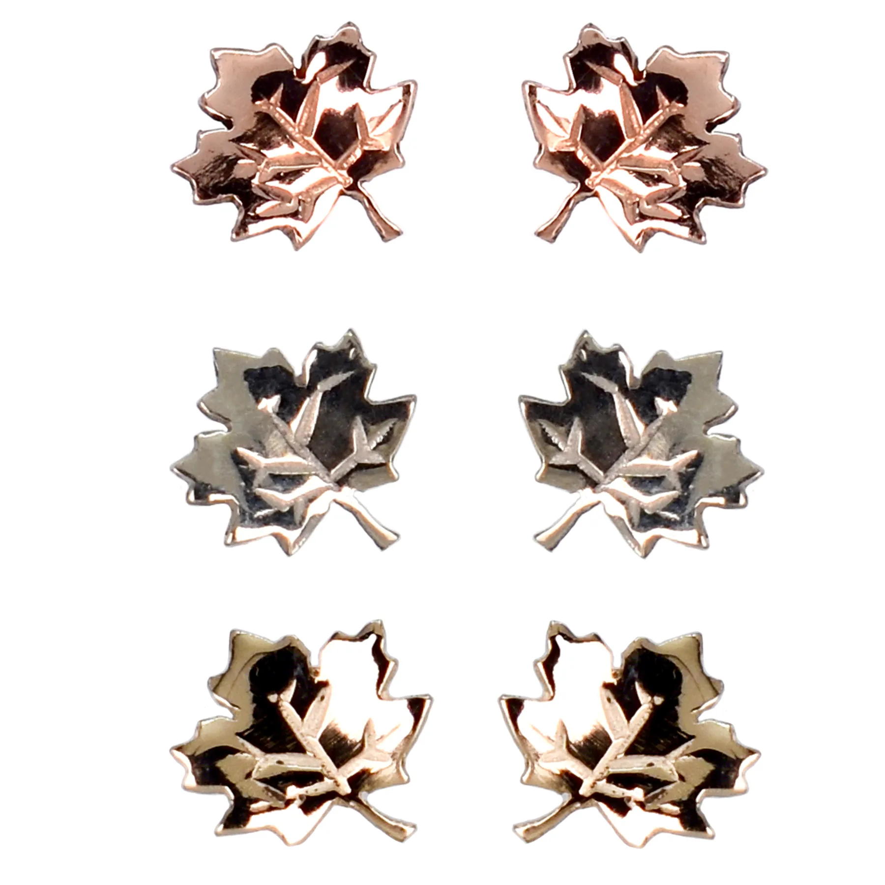 10kt gold Maple leaf studs