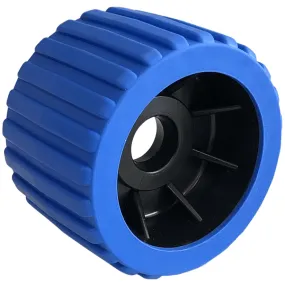 4 Boat Trailer Wobble Roller Ribbed 22mm Bore Hole 3 Wide Rollers Blue/Black