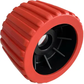 4 Boat Trailer Wobble Roller Ribbed 22mm Bore Hole 3 Wide Rollers Red/Black