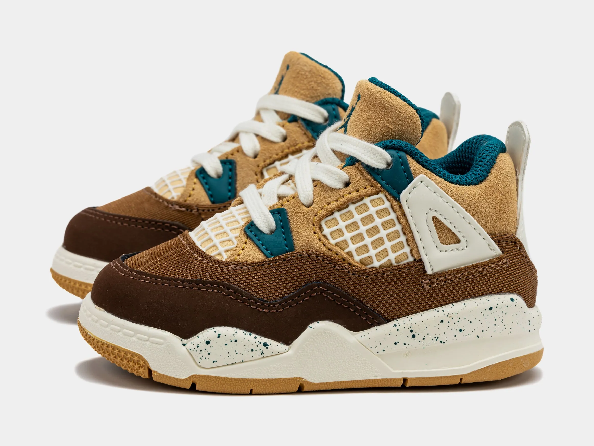 Air Jordan 4 Retro Cacao Wow Infant Toddler Lifestyle Shoes (Cacao Wow/Geode Teal) Free Shipping