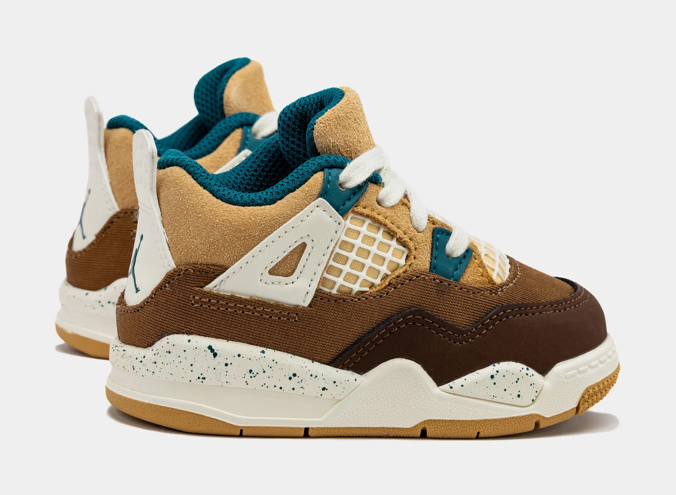 Air Jordan 4 Retro Cacao Wow Infant Toddler Lifestyle Shoes (Cacao Wow/Geode Teal) Free Shipping