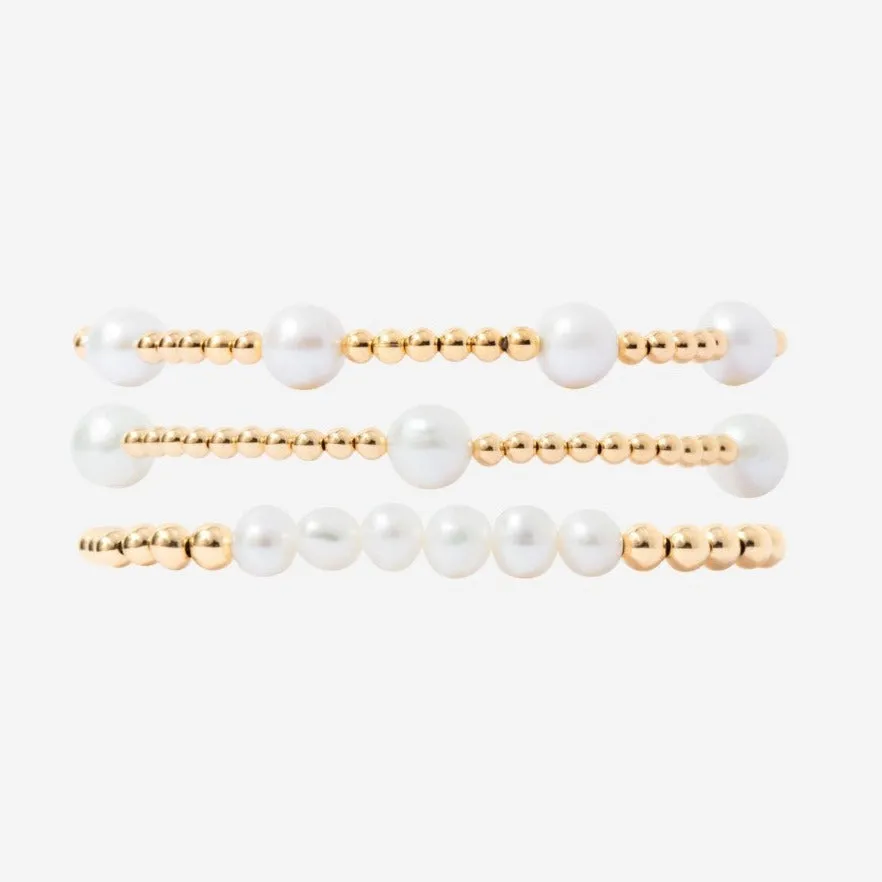 Alternating Pearl Bead Bracelet Set