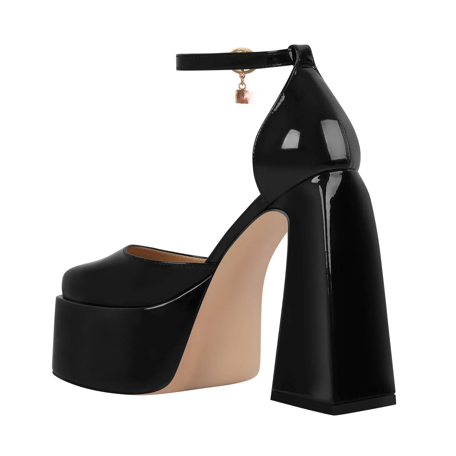 Ankle Strap Chunky Platform Mary Jane Pumps