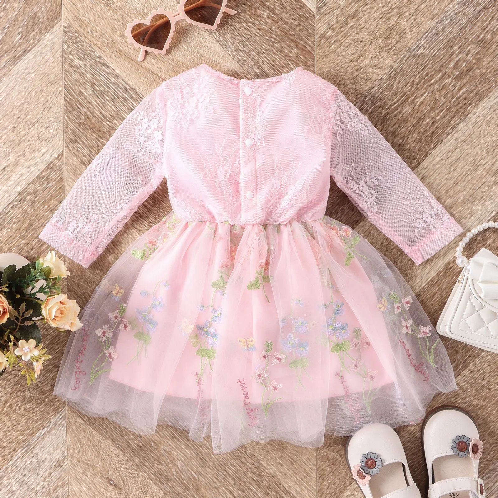 Baby Kid Girls Flower Embroidered Dresses Wholesale 24011123