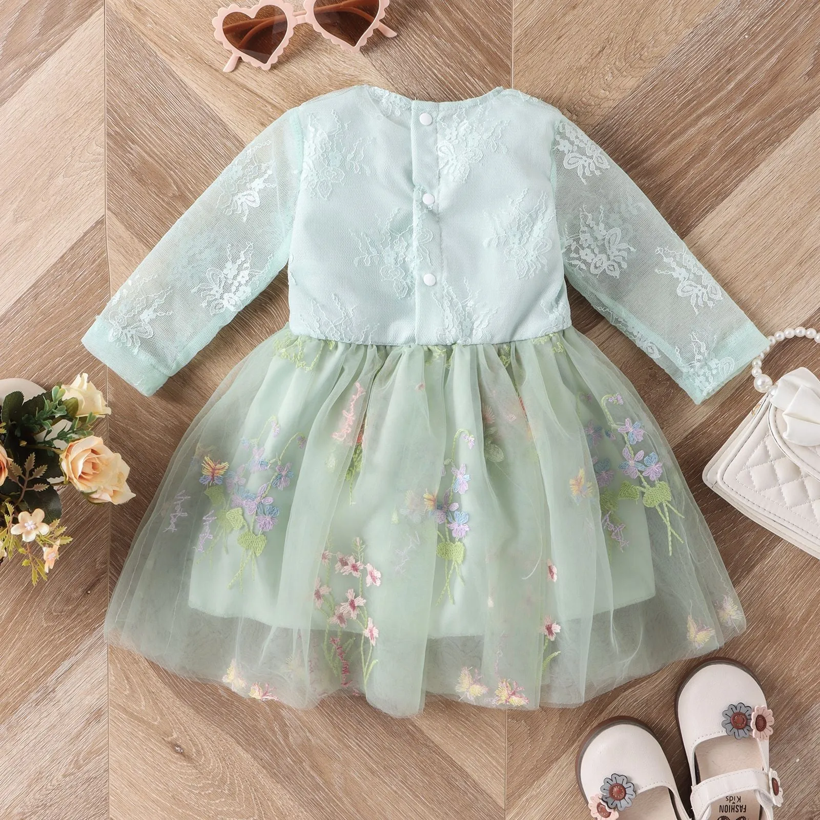 Baby Kid Girls Flower Embroidered Dresses Wholesale 24011123