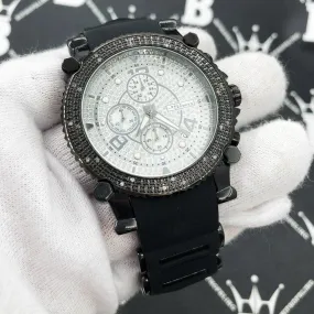 Black Rubber .25 Carat Diamond Hip Hop Watch JoJino