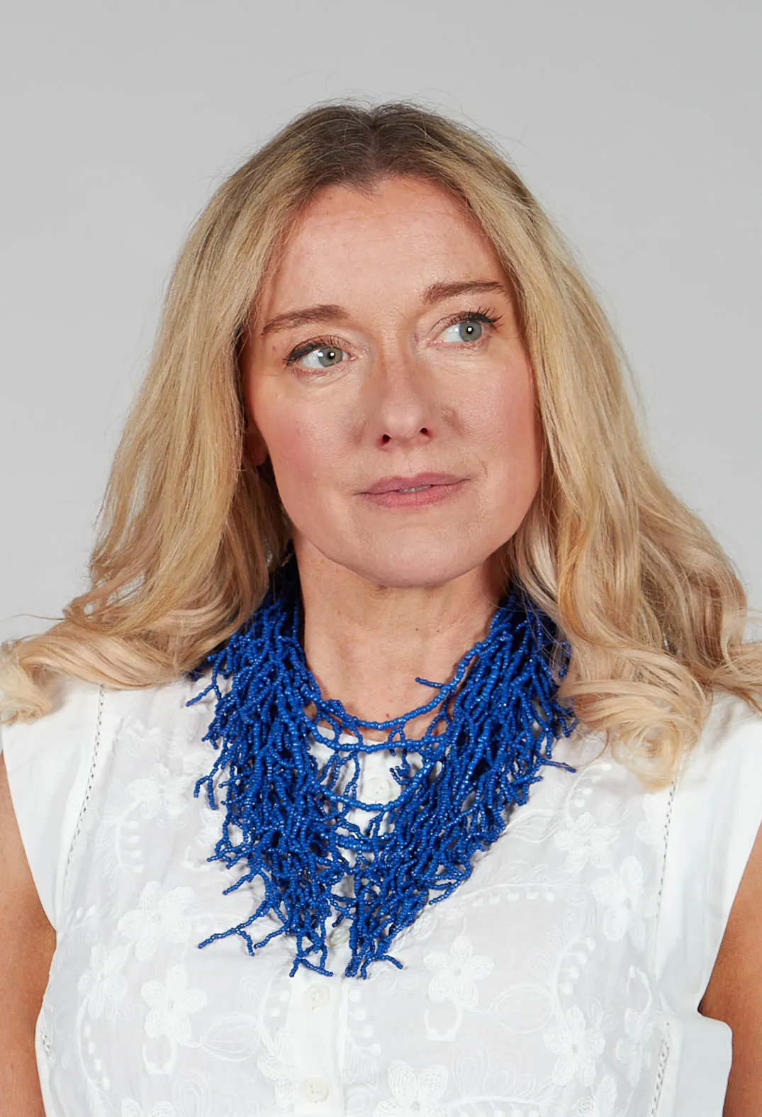 Blue Coral Beaded Necklace