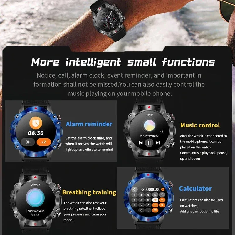 Bluetooth Call Heart Rate Blood Pressure Monitor Sports Smartwatch