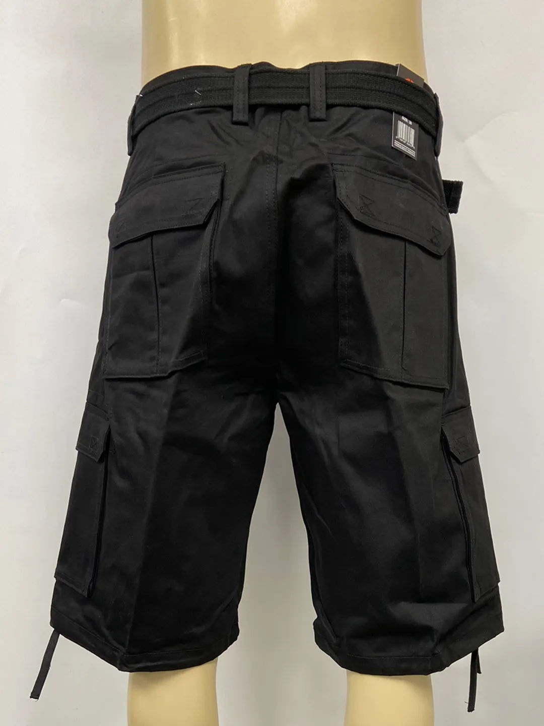 Cargo Shorts with Adjustable Twill Belt Utility Pocket