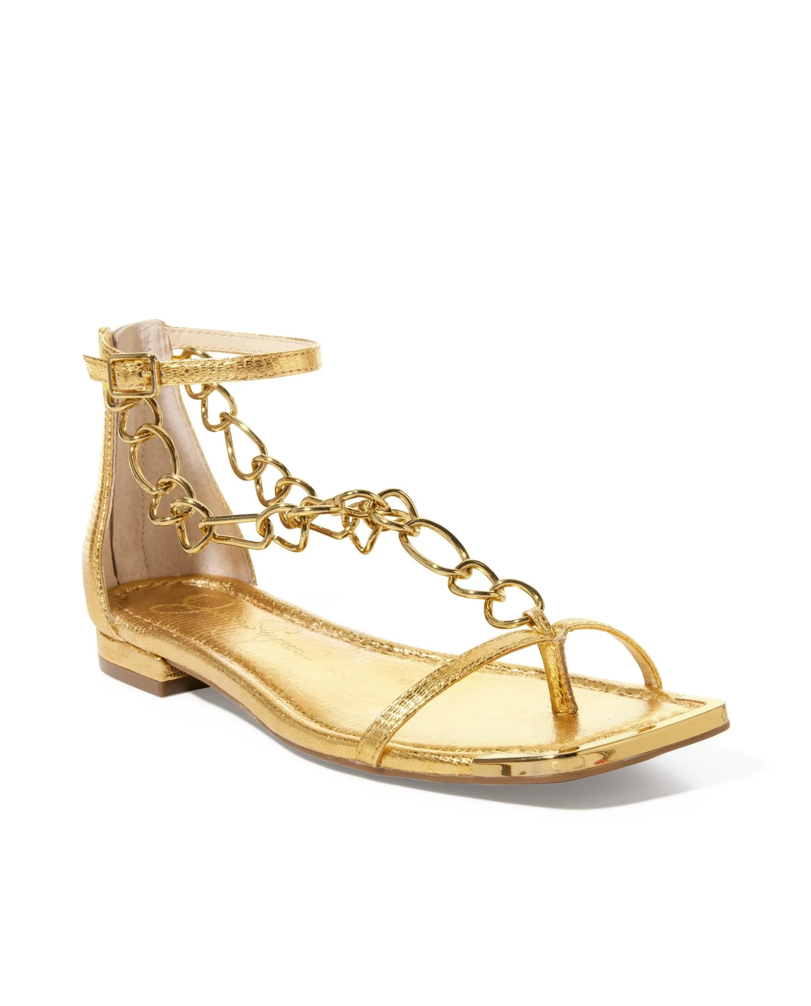 Chain Ankle Strap Sandal Gold