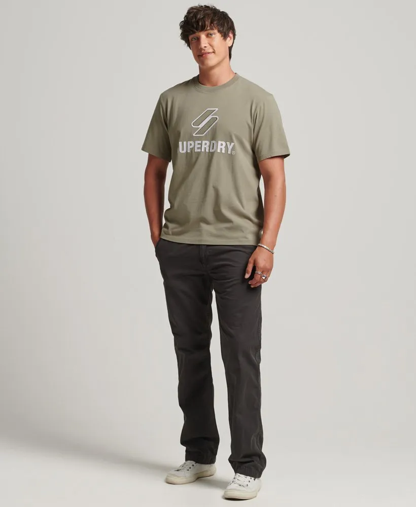 Code Logo Stacked Applique T Shirt | Light Khaki