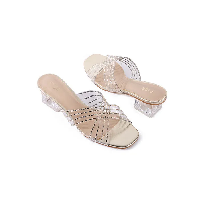 Criss-cross strap Clear Mule BB 09