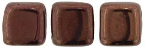 CzechMates 6mm Square Glass Beads Dark Bronze