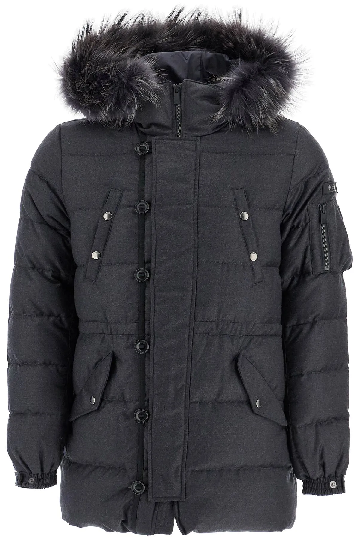 down jacket with wool and silk lining