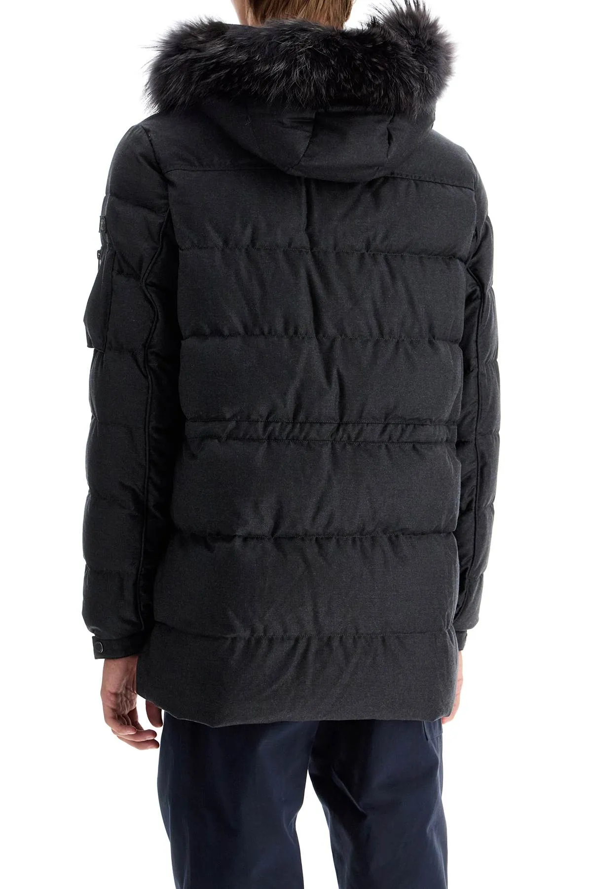 down jacket with wool and silk lining