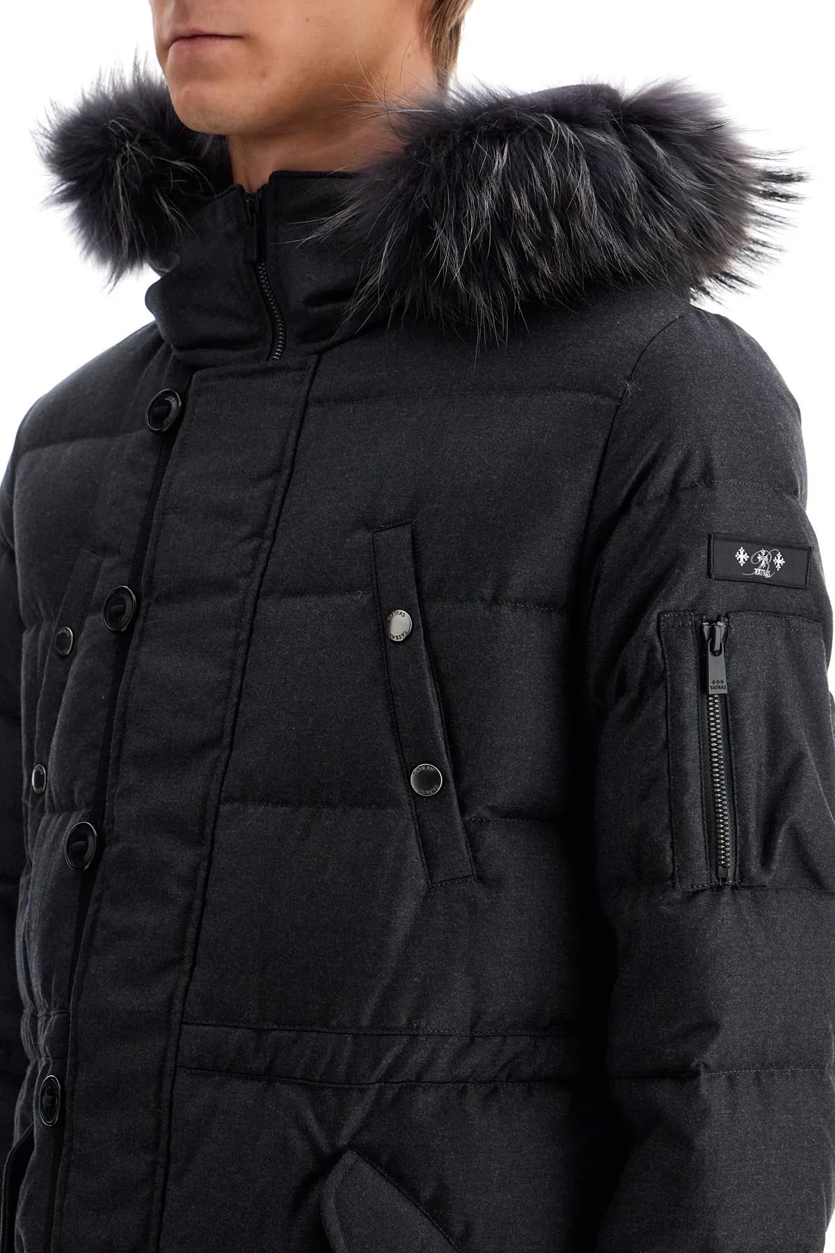 down jacket with wool and silk lining