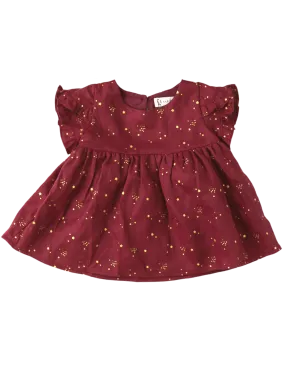 Ella Baby Girl Linen Dress - Golden Stars