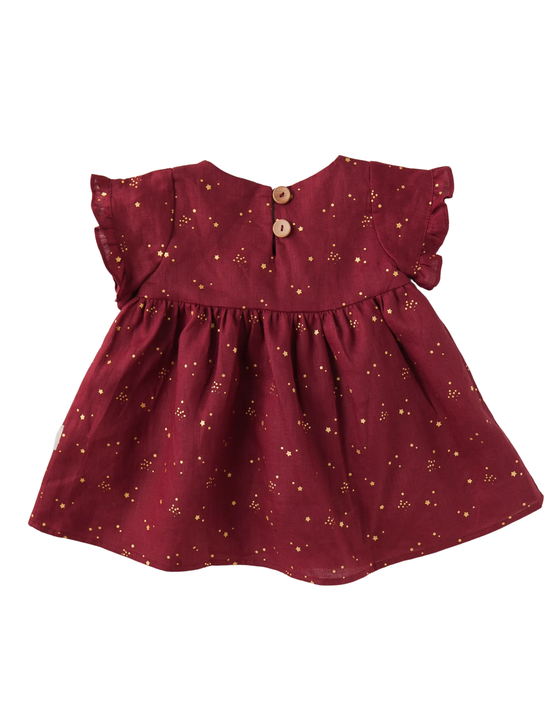 Ella Baby Girl Linen Dress - Golden Stars