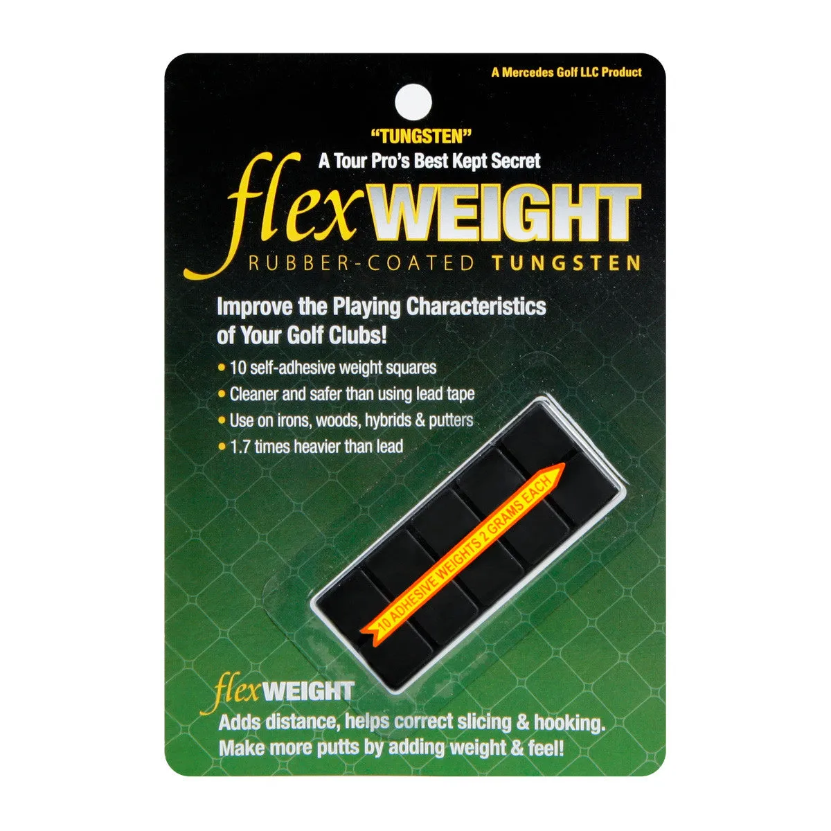 FlexTee Rubber Tungsten Golf Club Weights - 10 Pack