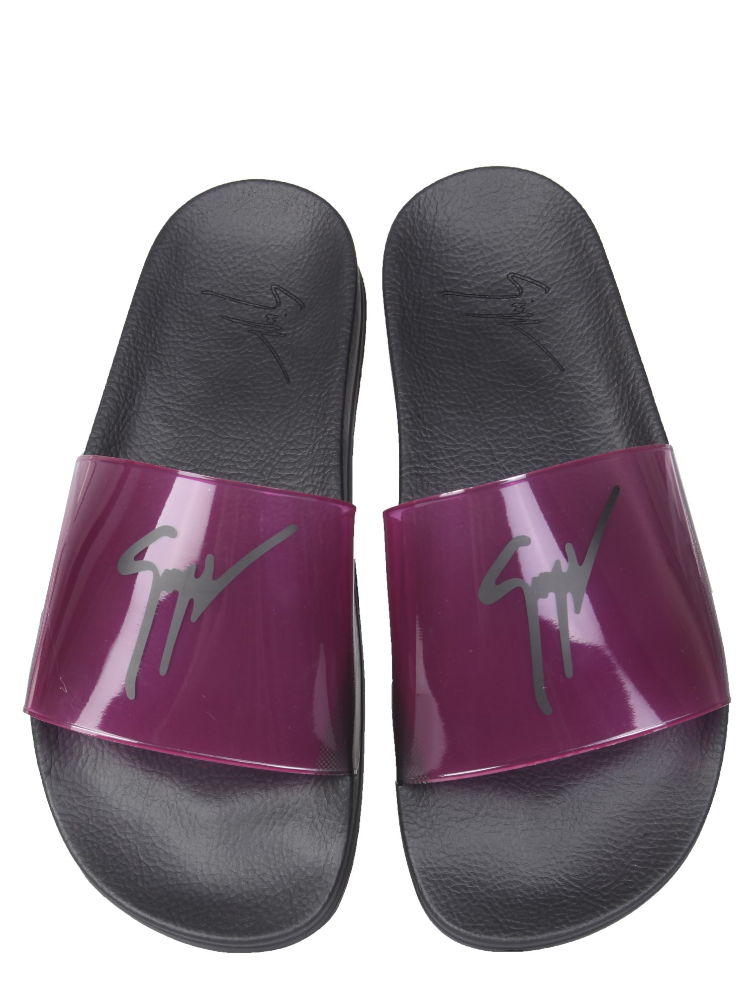 GIUSEPPE ZANOTTI    RUBBER SLIDE SANDALS WITH LOGO