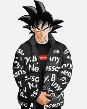 Goku Drip Puffer Printed Black Jacket - Puffer Jackets