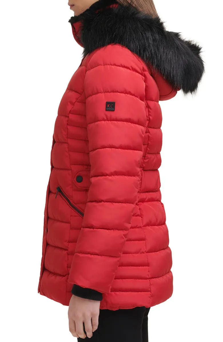 Hooded Puffer With Fur Trim Coat - The Puffer jackets