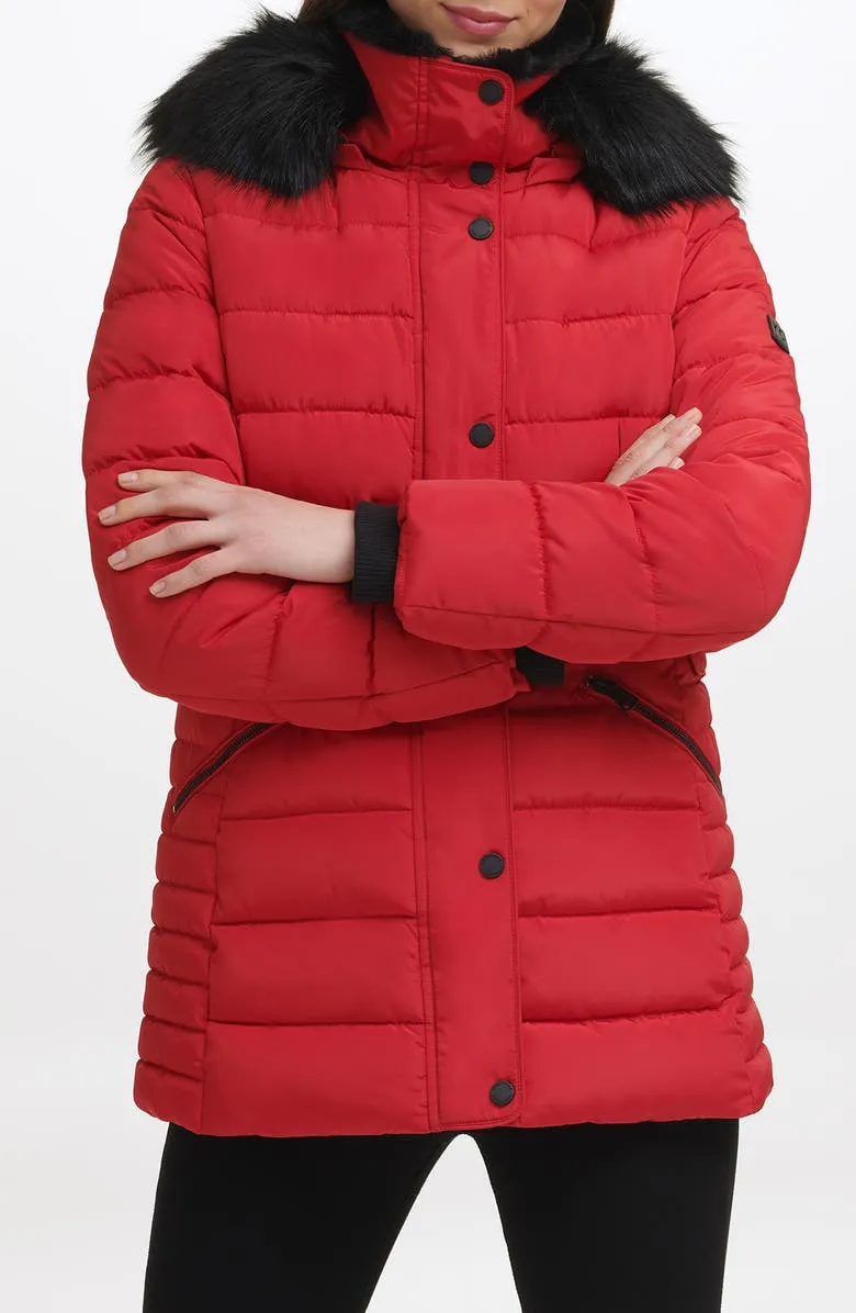 Hooded Puffer With Fur Trim Coat - The Puffer jackets