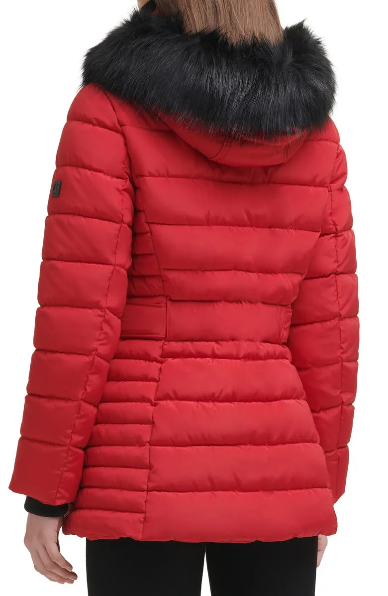 Hooded Puffer With Fur Trim Coat - The Puffer jackets