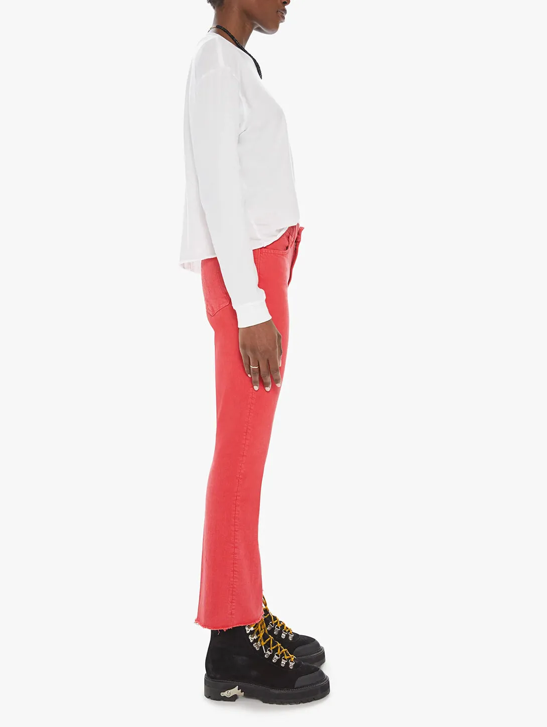 Hustler Ankle Fray Bootcut Jean - Mars Red