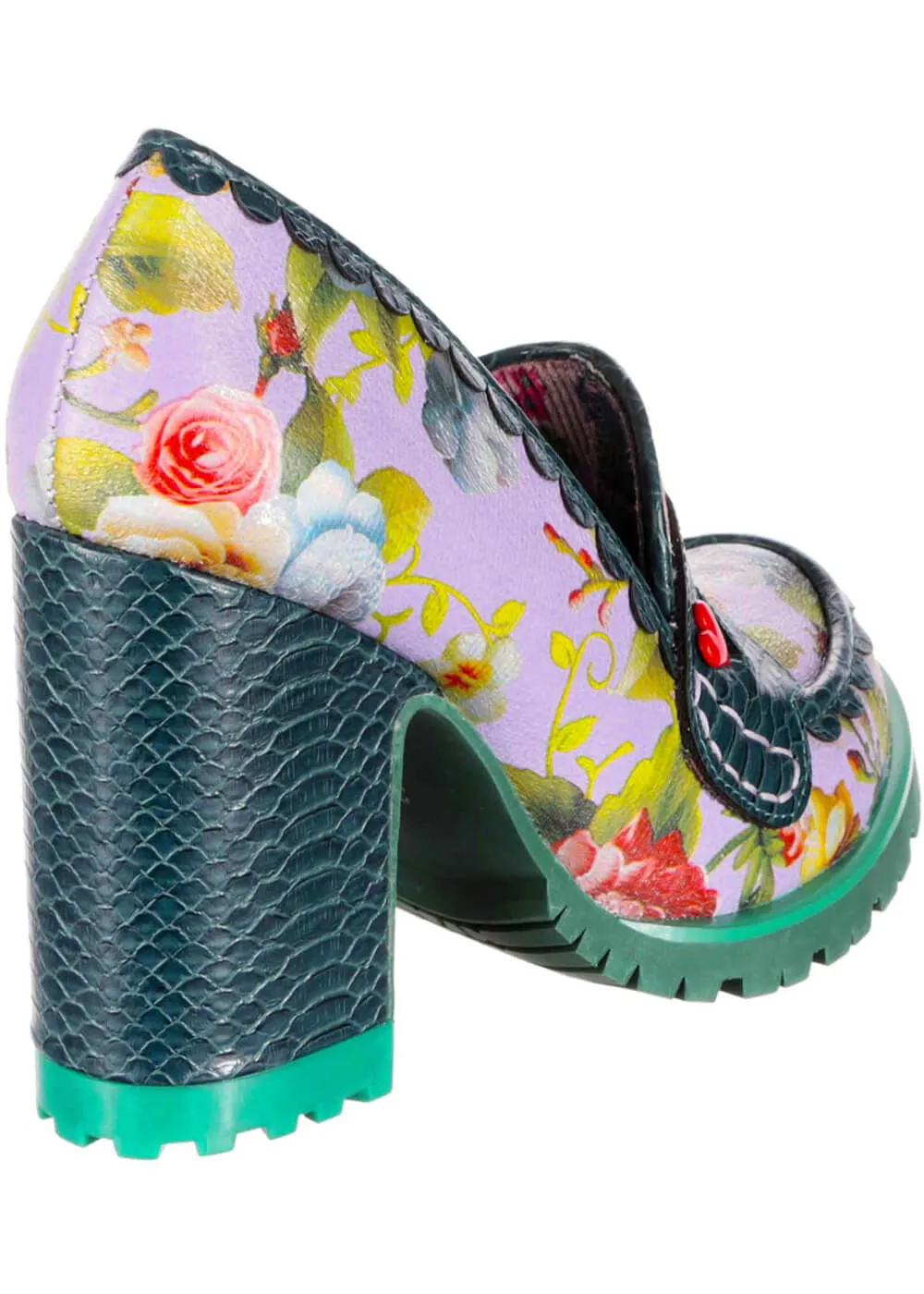 Irregular Choice Loaf It Up 70's Pumps in Dark Green