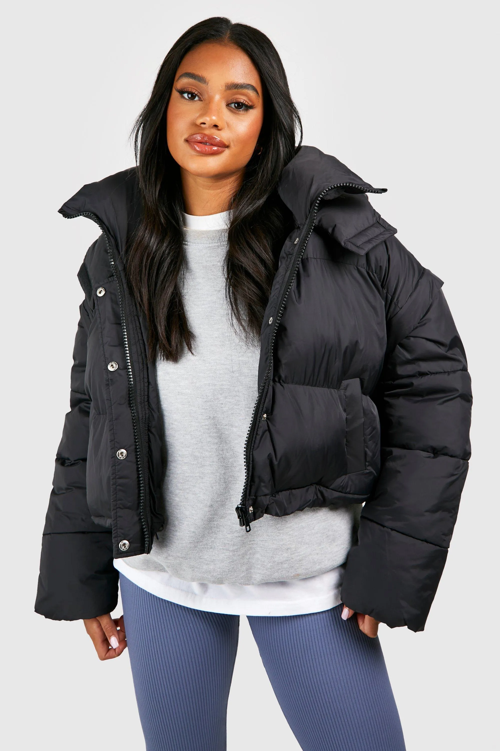 Jackets & Coats | 4 In 1 Detachable Oversized Puffer Jacket | boohoo