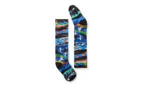 Junior Ski Zero Cushion Skication Print Over The Calf Socks - Blue