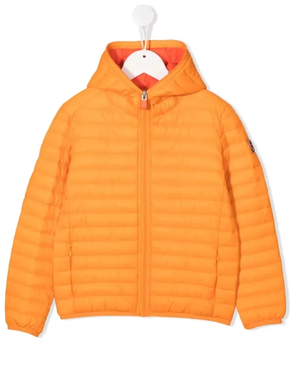 Kids Orange Hooded Padded Jacket - The Puffer Jackets