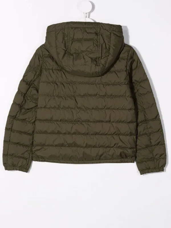 Kids Sundance Hooded Green Jacket - The Puffer Jackets