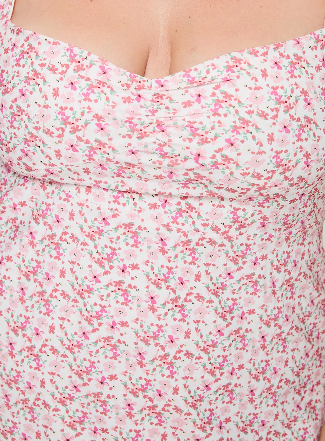 Landon Mini Dress Pink Floral Curve