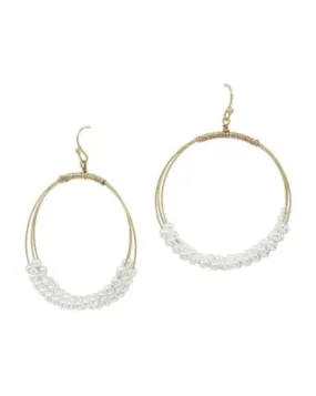 Layered Pearl Hoop Earrings