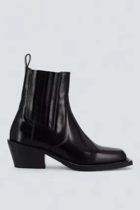 Leather Denver Ankle Boots - Black