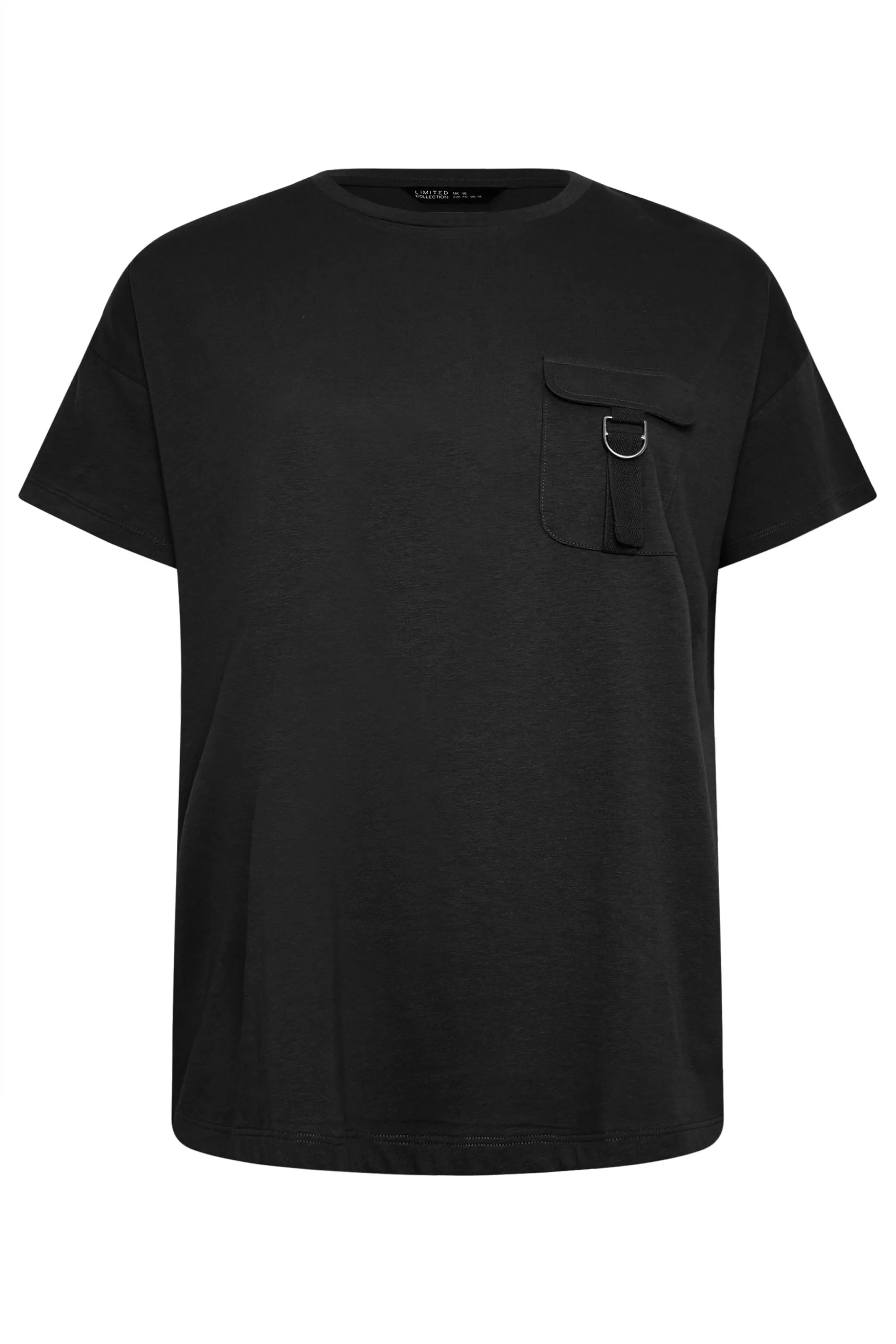 LIMITED COLLECTION Curve Black Utility Pocket T-Shirt