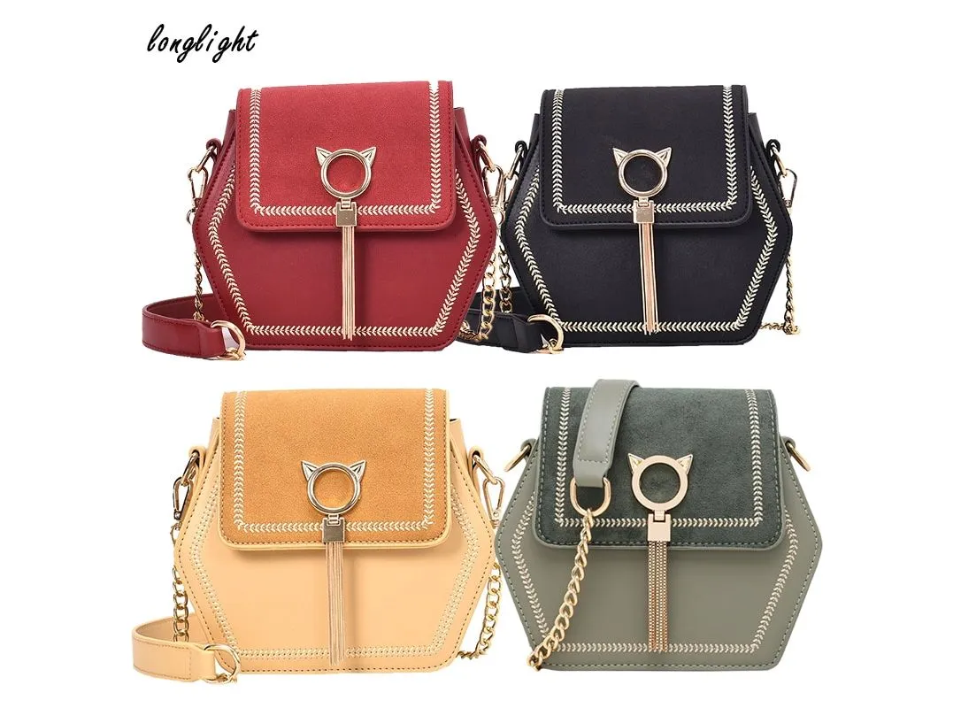 Longlight Woman Fashionable Shoulderbag Pu / Frosted Polyester Luxury Leather Brand Handbag Crossbody Bags For Women|Top-Handle 