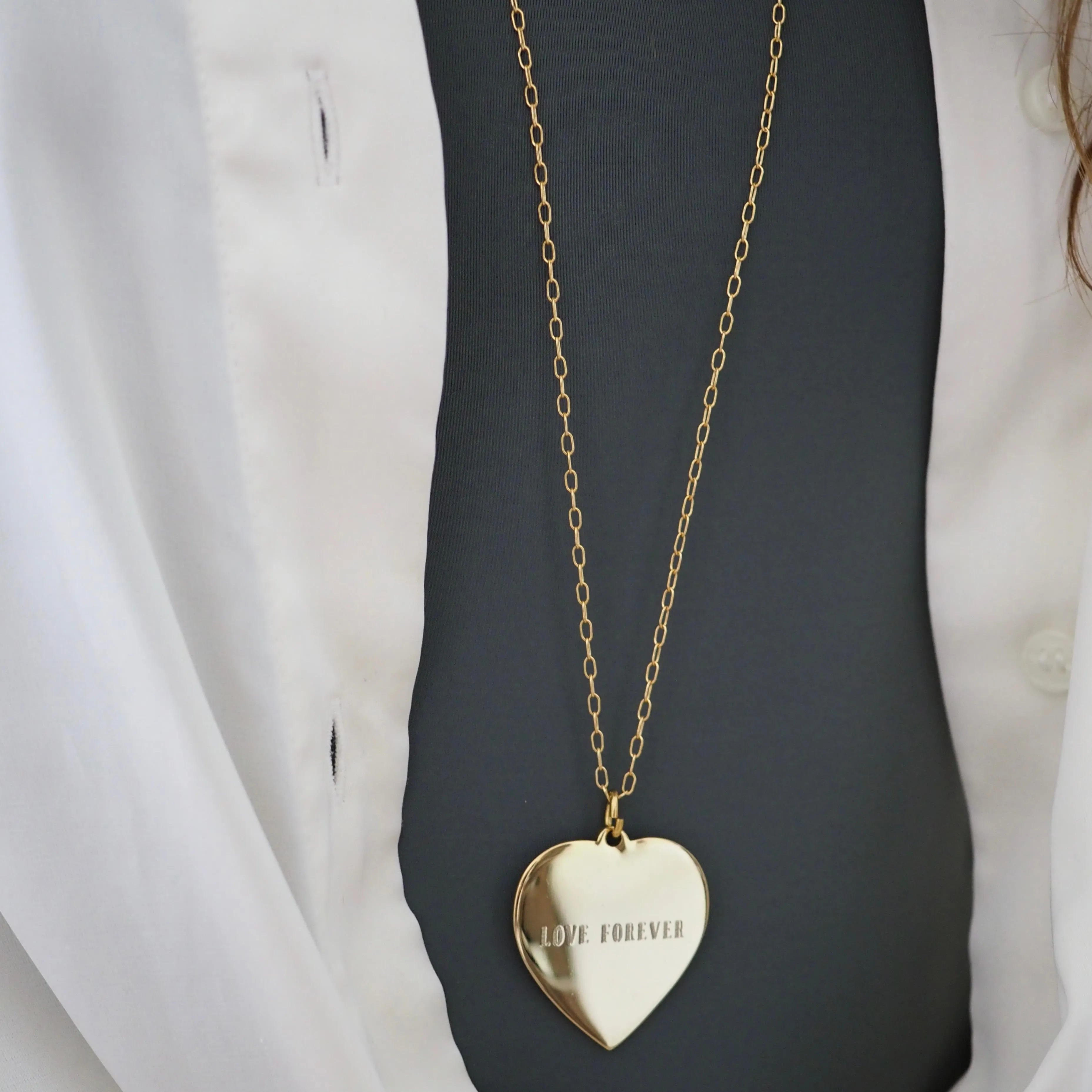 LOVE FOREVER MANTRA HEART NECKLACE