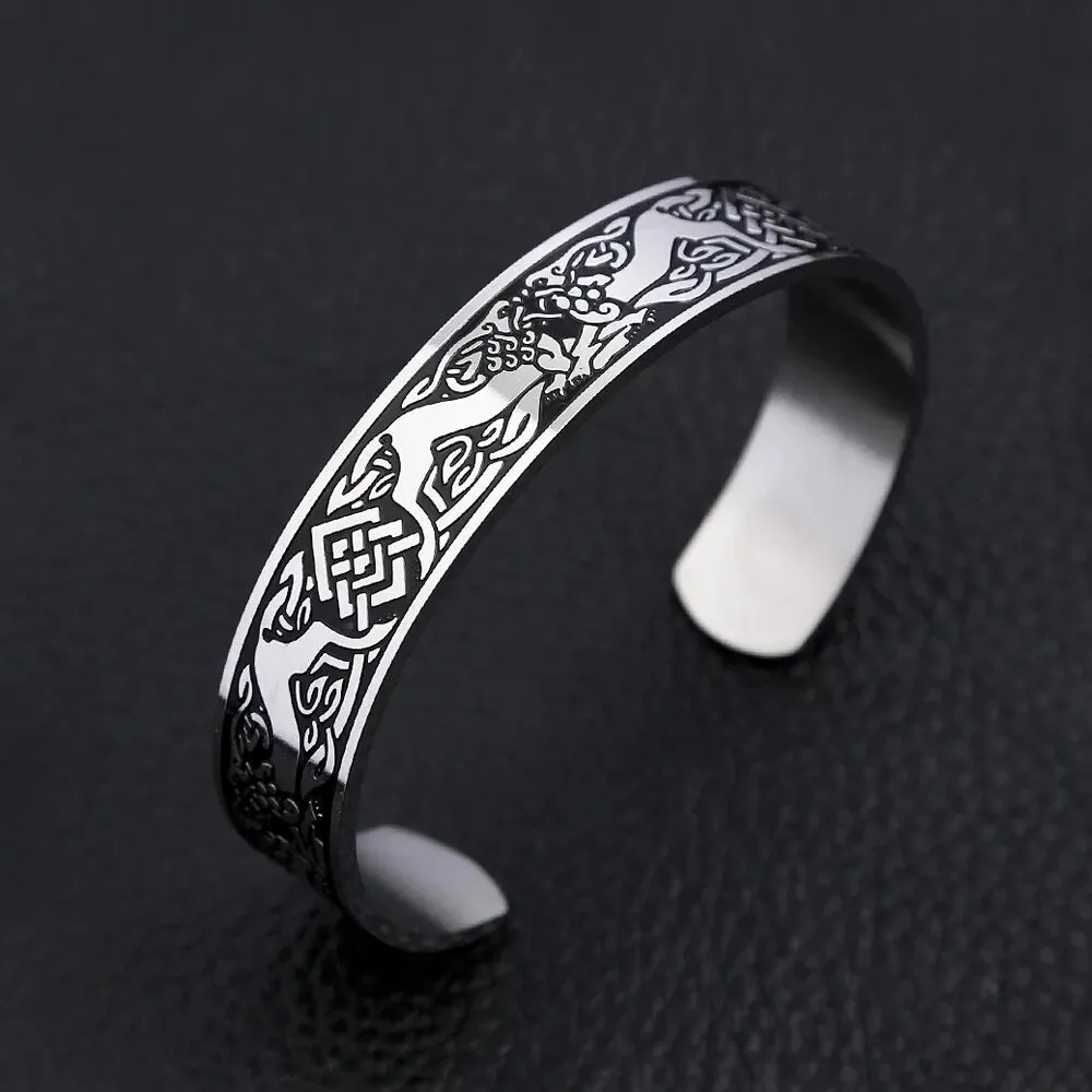 Men and Women Vintage Viking Stainless Steel Tree of Life Bracelet