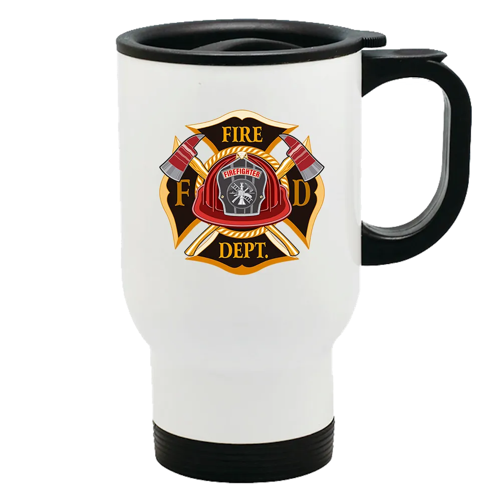 Metal Coffee and Tea Travel Mug Firefighter