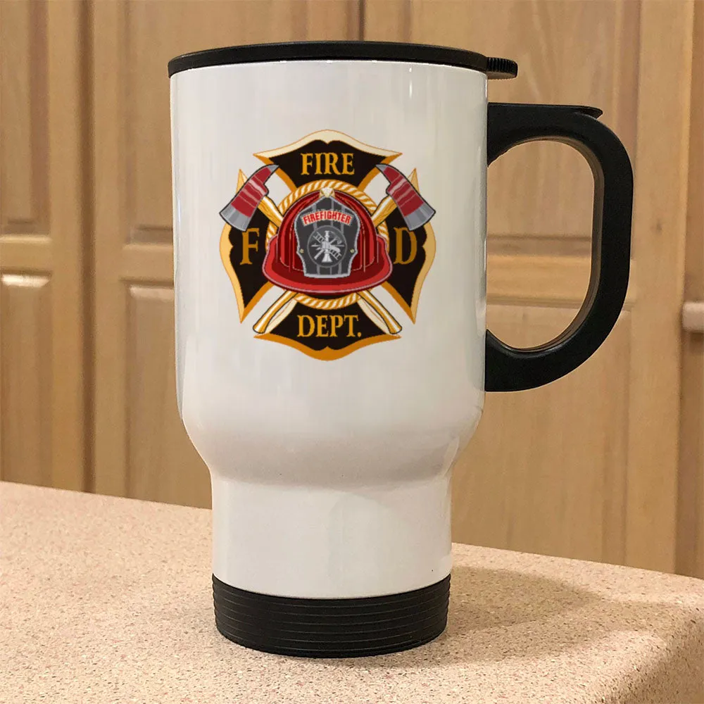 Metal Coffee and Tea Travel Mug Firefighter