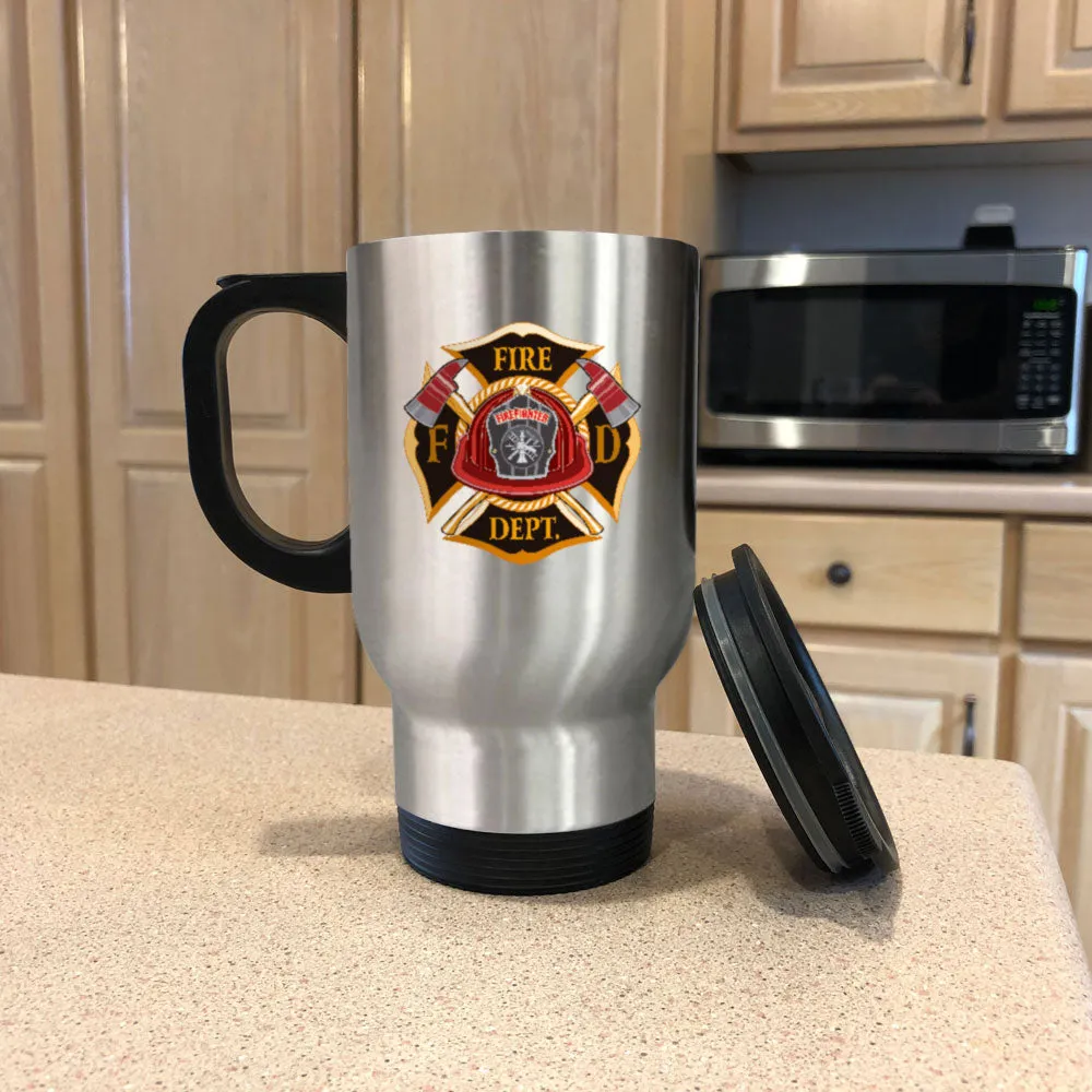 Metal Coffee and Tea Travel Mug Firefighter