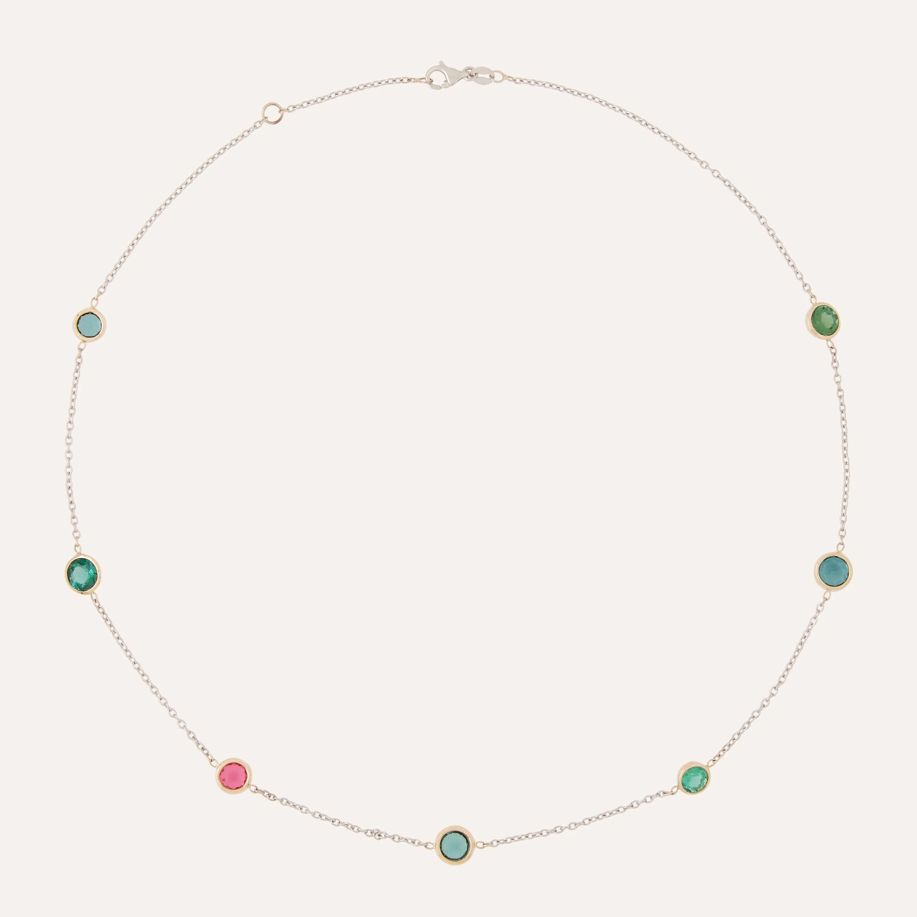 Milli Bezel Set Tourmaline Necklace