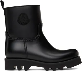 Moncler Black Ginette Matte Rubber Boots