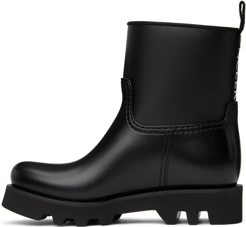 Moncler Black Ginette Matte Rubber Boots