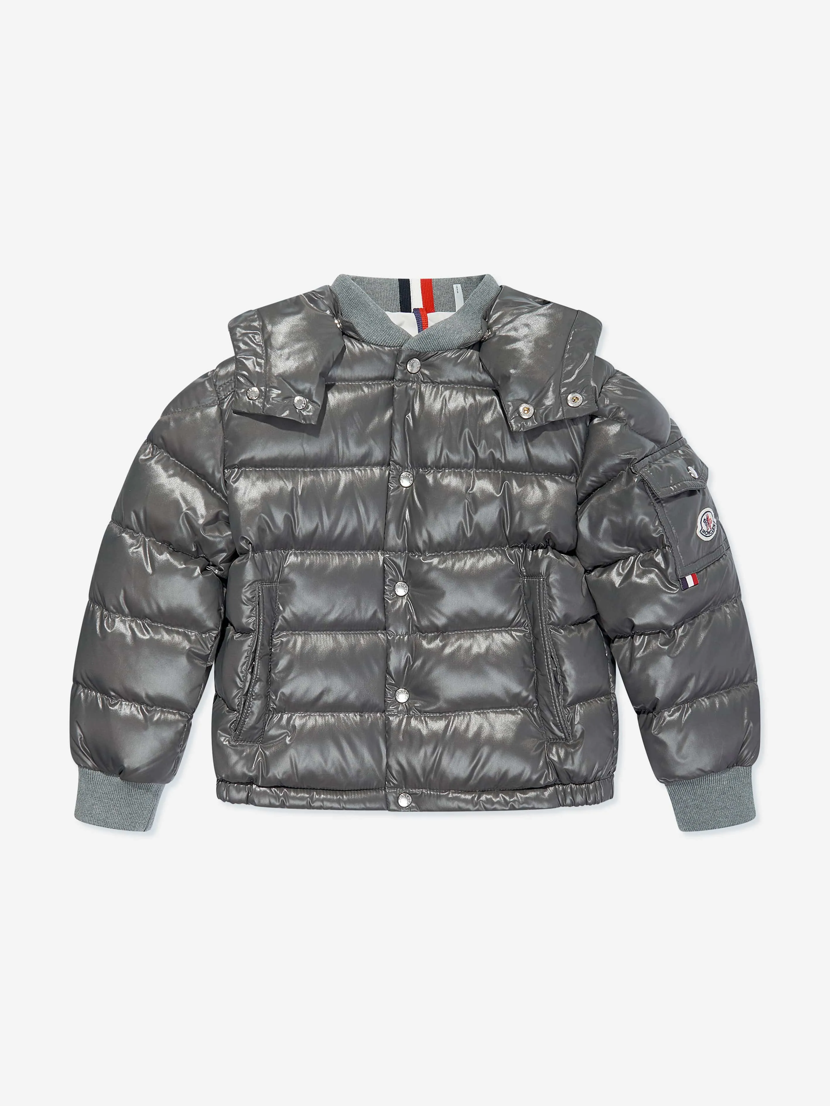 Moncler Enfant Boys Down Padded Manaem Jacket in Grey