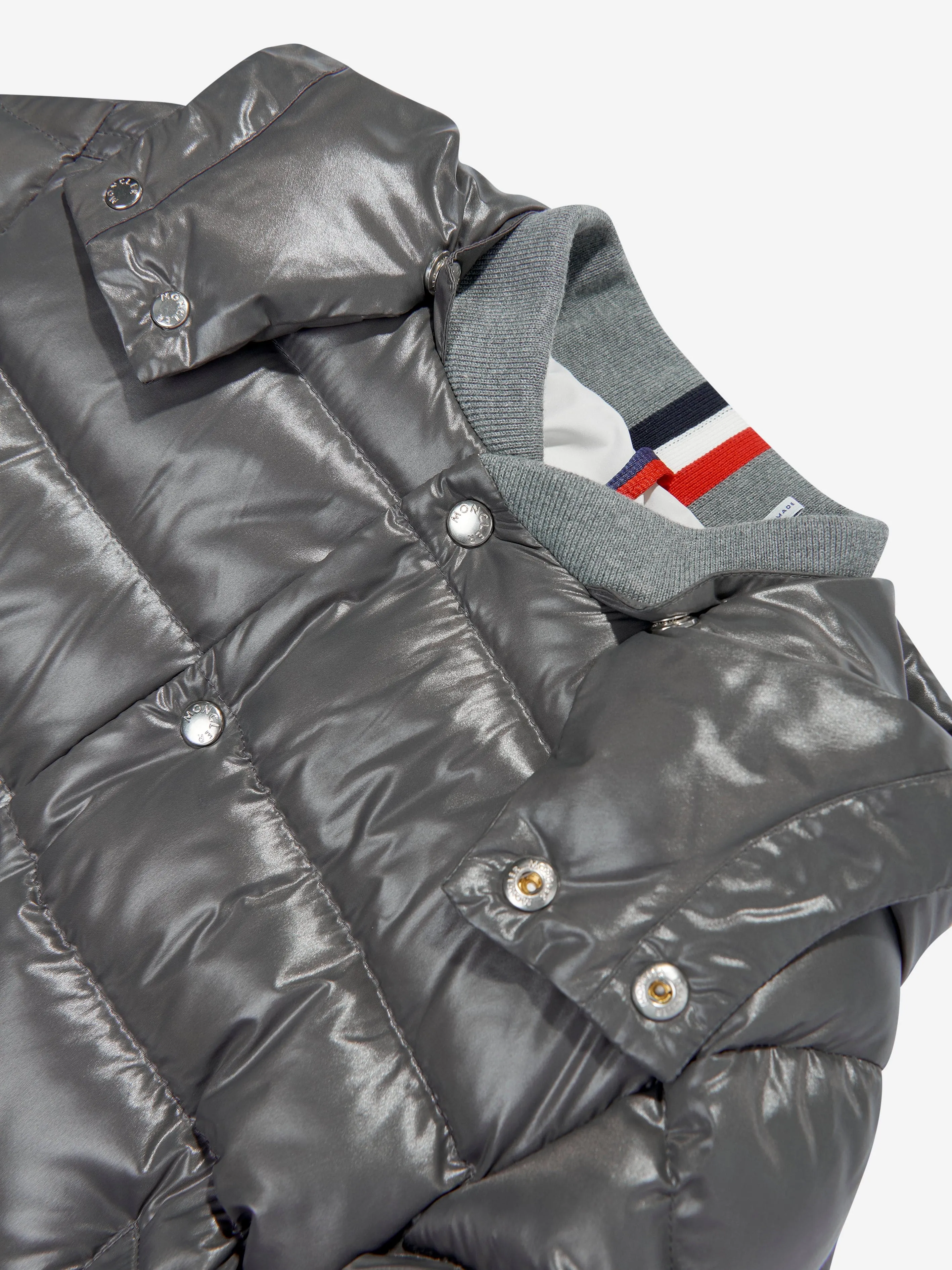 Moncler Enfant Boys Down Padded Manaem Jacket in Grey