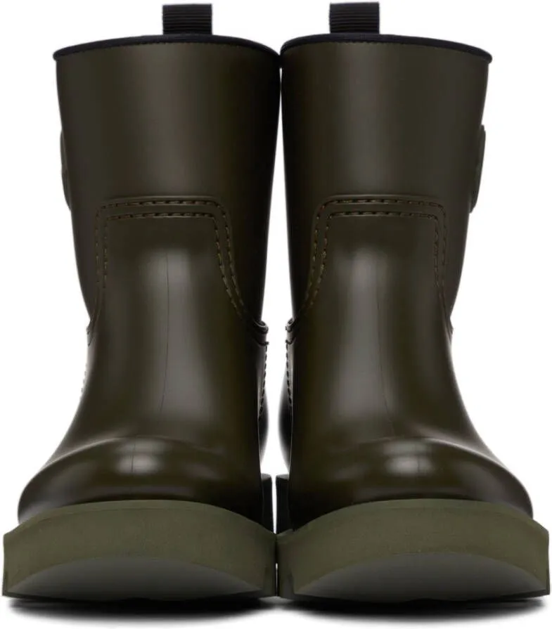 Moncler Green Ginette Matte Rubber Boots